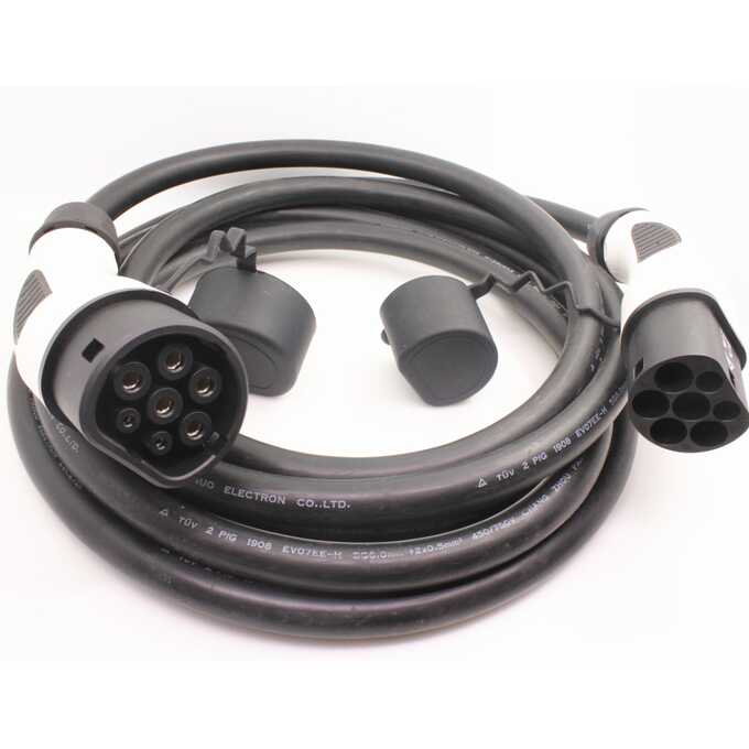 Kabel Zencar przewód do ładowania 22kW 22kW – widok z boku – kabel ładowania EV