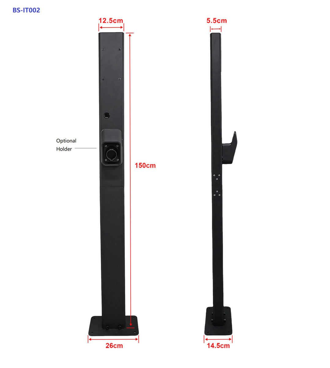 Słupek instalacyjny Besen BS-IT002 do stacji ładowania Wallbox no-ai
