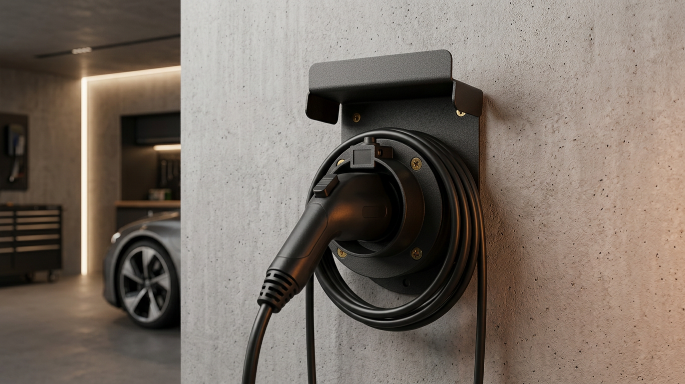 Wall mounting bracket for cable and plug for Zencar
