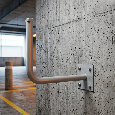 Wall-mounted boom for road signs