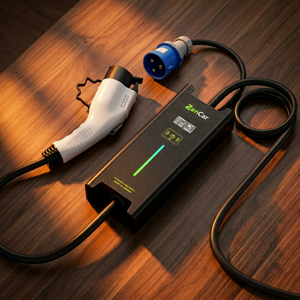 ZENCAR 7.4kW portable charger, 1 phase, 10-32A