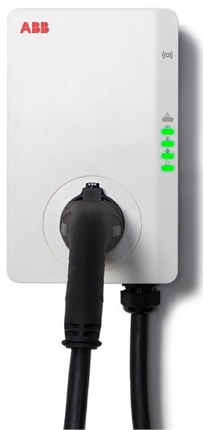 Stacja ładowania ABB Terra AC 11kW - 5m  11kW – widok z boku – stacja ładowania EV