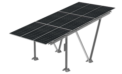 Carport W-04 KENO – kompaktowa wiata pod – widok z boku – stacja ładowania EV
