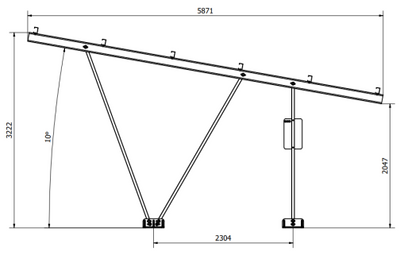 Carport W-04 KENO – kompaktowa wiata pod – złącze – szczegóły