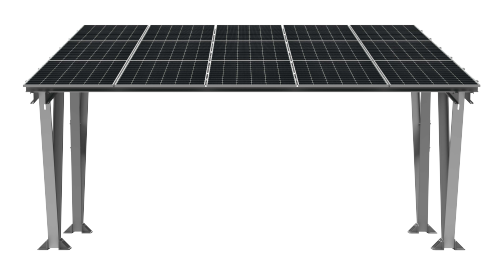 Carport W-01 KENO – estetyczna wiata z f – widok z boku – stacja ładowania EV