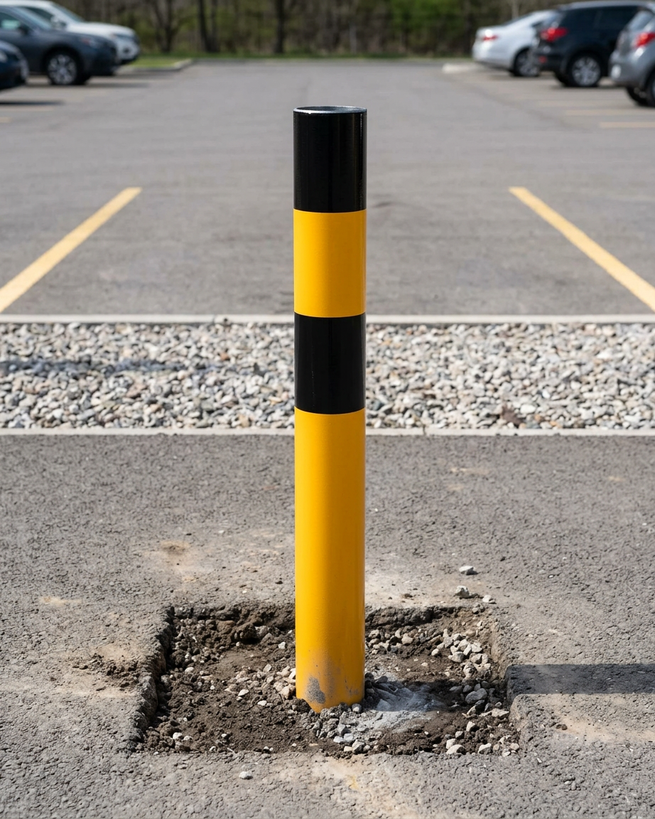 Warning post for embedding, length 1200mm