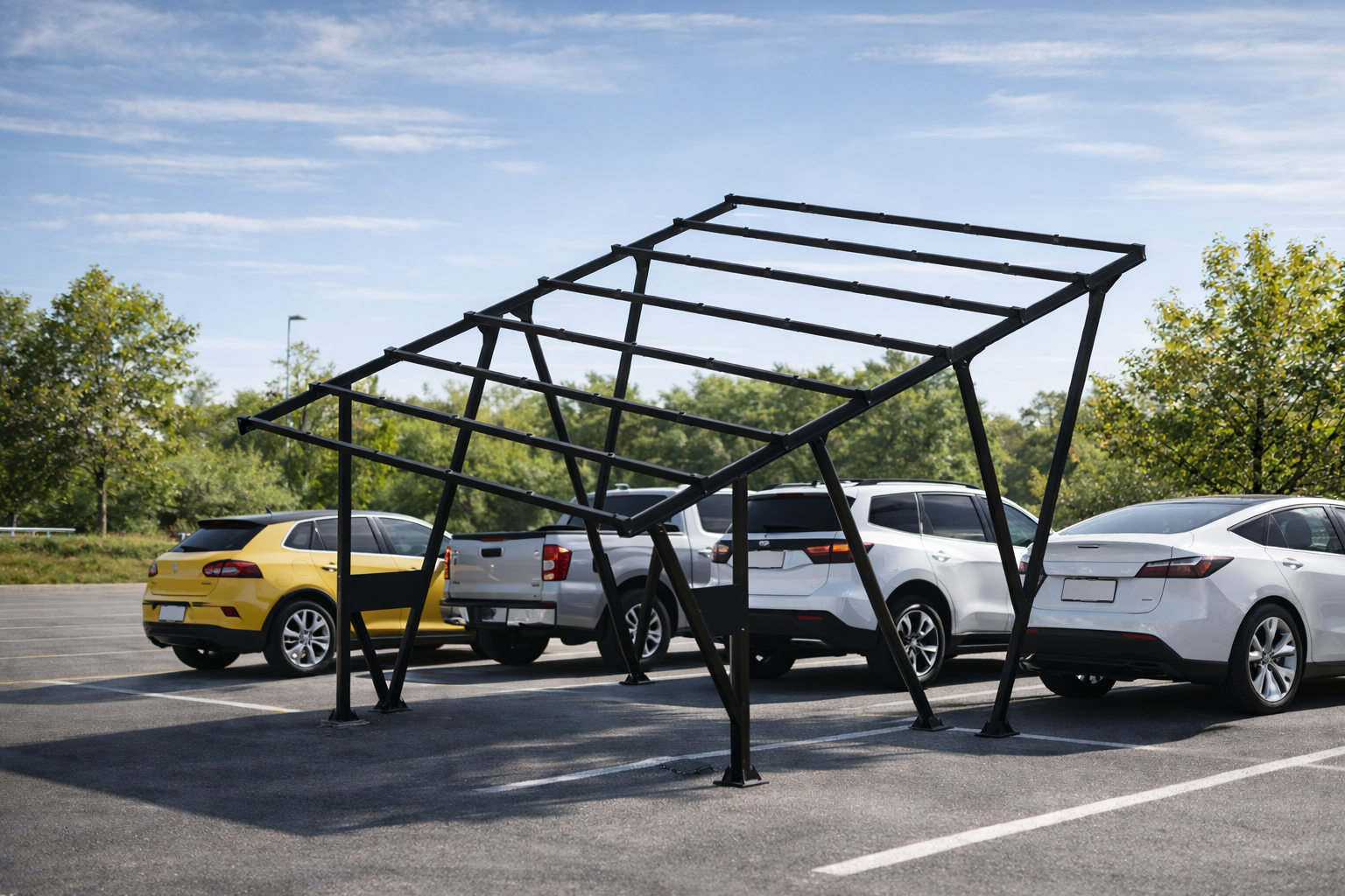 Keno Carport W-02 KENO – dwustanowiskowa konstrukc – stacja ładowania EV