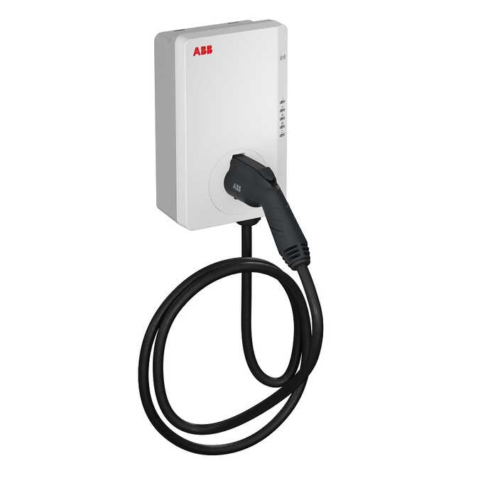 ABB Terra AC 7kW - 5m - RFID 7kW – widok z boku – stacja ładowania EV