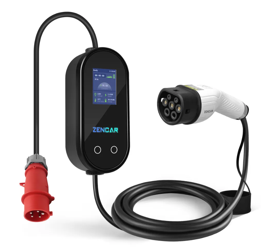 Ładowarka przenośna ZENCAR 11kW Type2, RCD B, wyświetlacz OLED