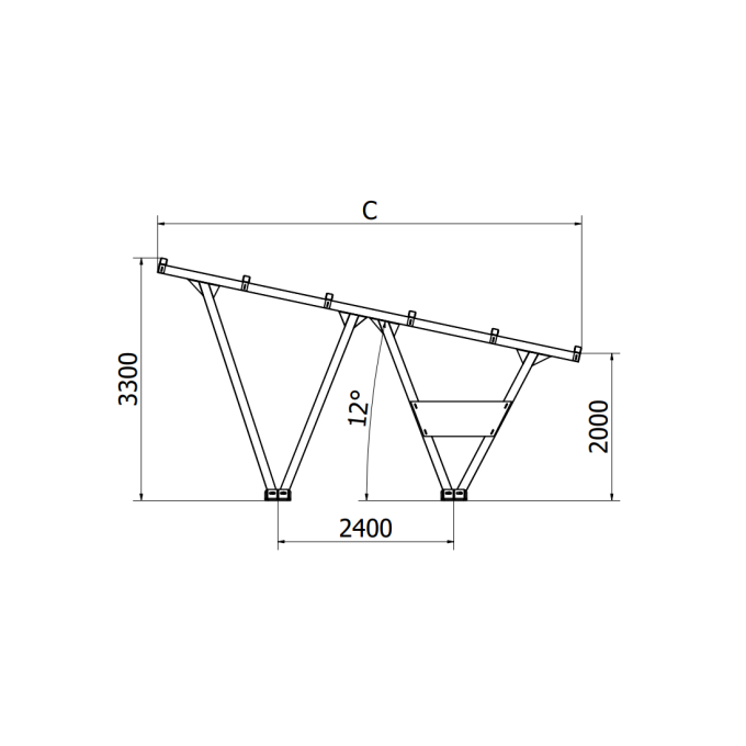 Carport W-02 KENO – dwustanowiskowa konstrukcja wiaty samochodowej